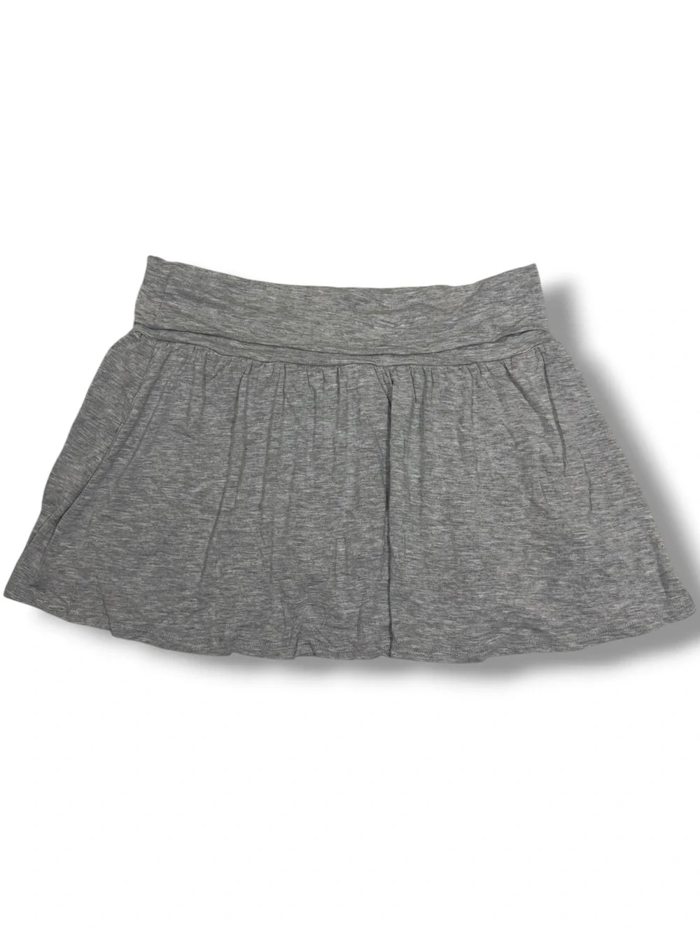 No Boundaries Junior’s Foldover Knit Mini Skirt Gray Size Large